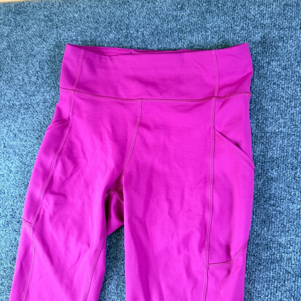 Lululemon Invigorate Crop Leggings Womens 8(27x23) Magenta‎ Purple Wicking Read